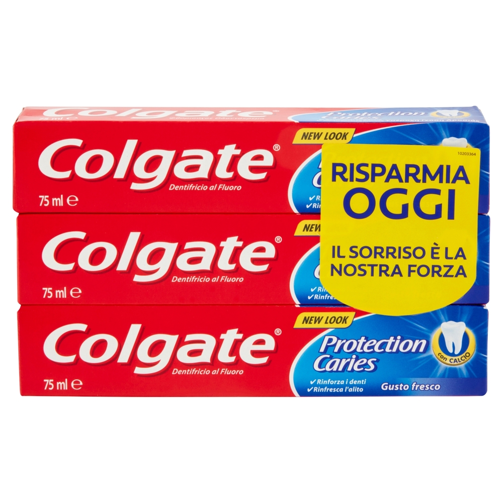 Colgate dentifricio Protezione Carie con calcio 3x75 ml
